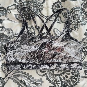 Women's Black and White Sports Bra